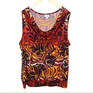 Red, black and Orange Abstract Tank top Size 3X